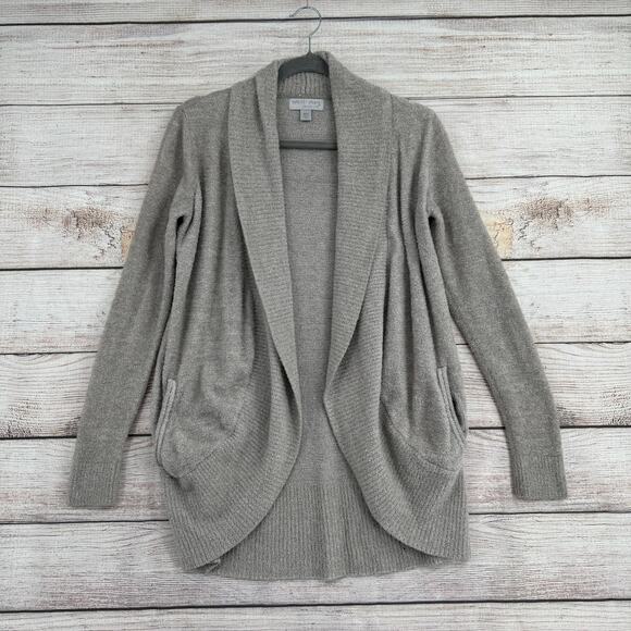 Barefoot Dreams CozyChic Lite Open Front Cardigan Sweater Womens XS/S Gray Beige - Picture 1 of 13
